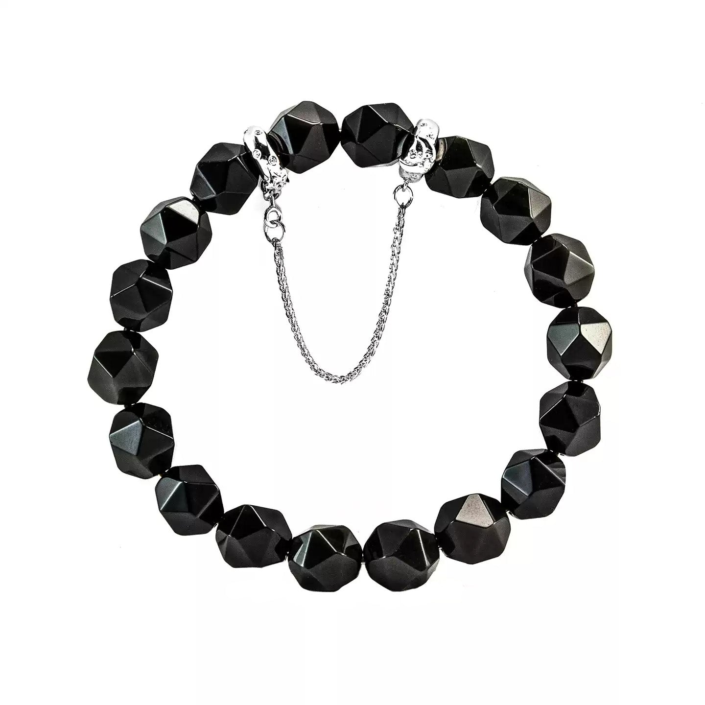 Starry Moon Obsidian Bracelet