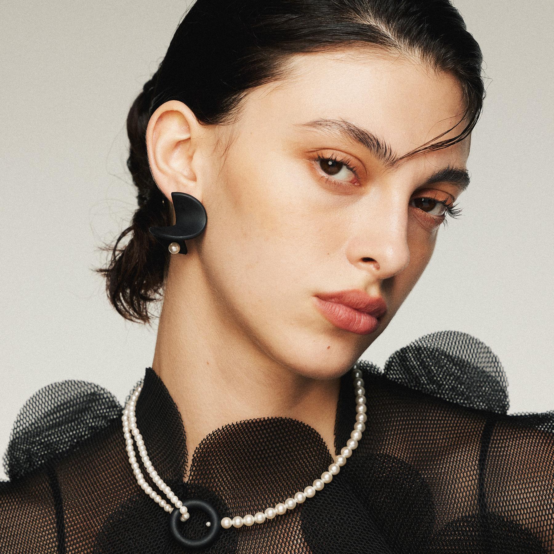 Ethereal Pearl Spiral Earrings