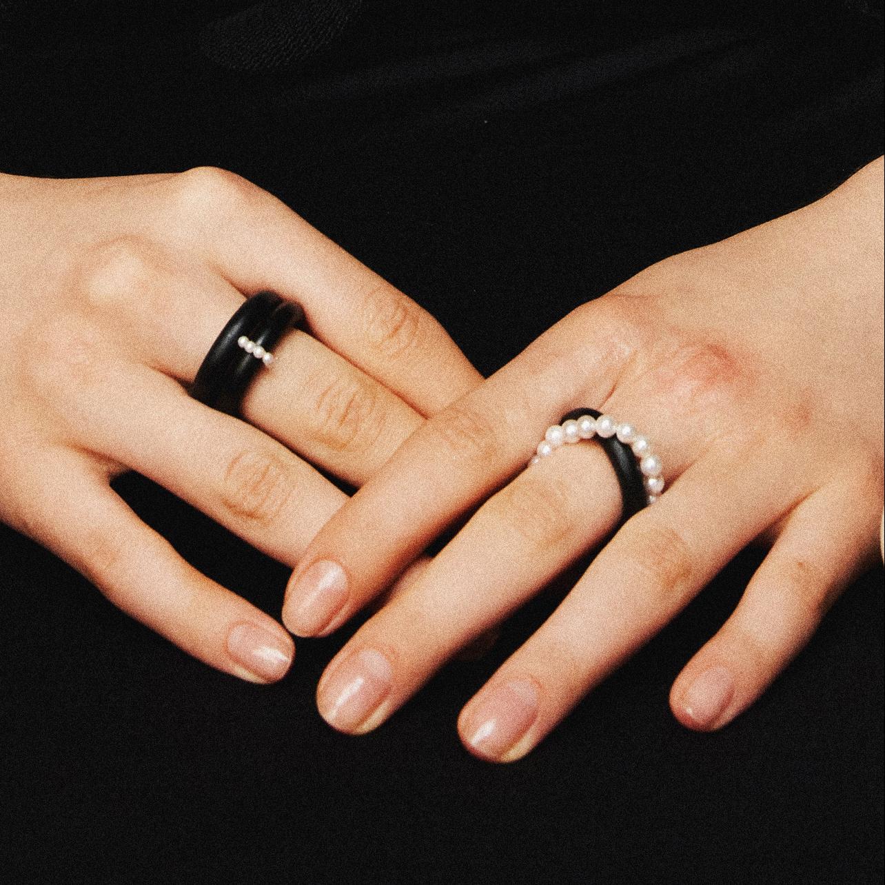 Eclipse Pearl Ring Set