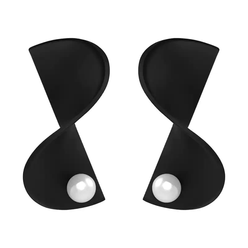 Ethereal Pearl Spiral Earrings