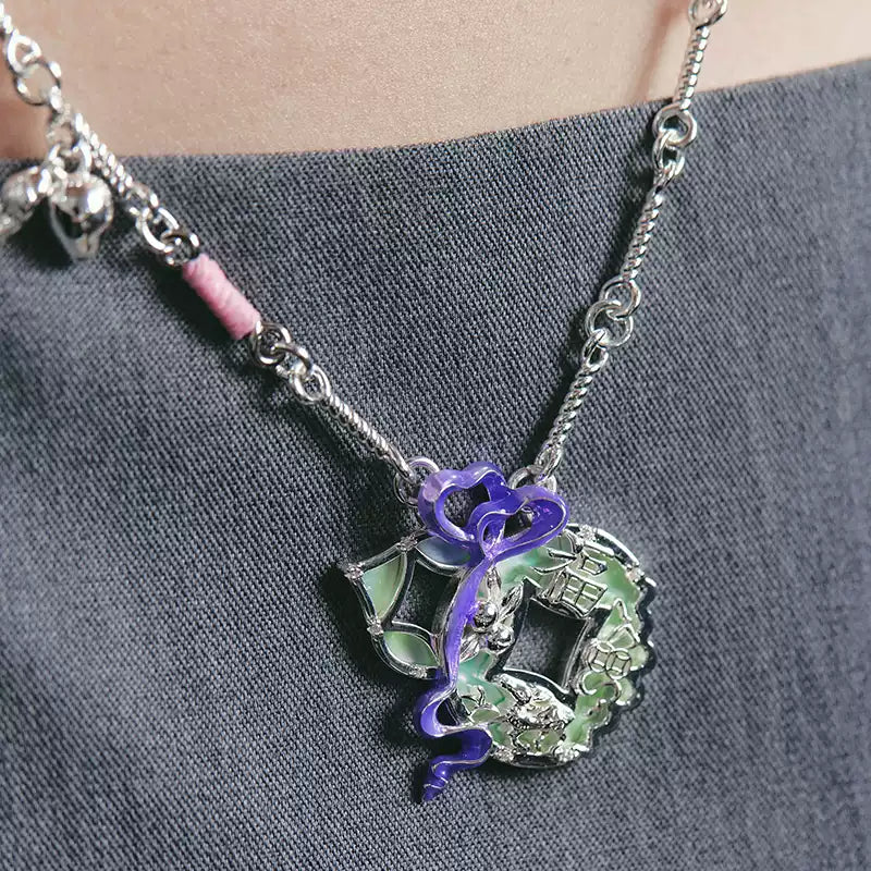 Chinese Hu Lu Peach Blessing Necklace