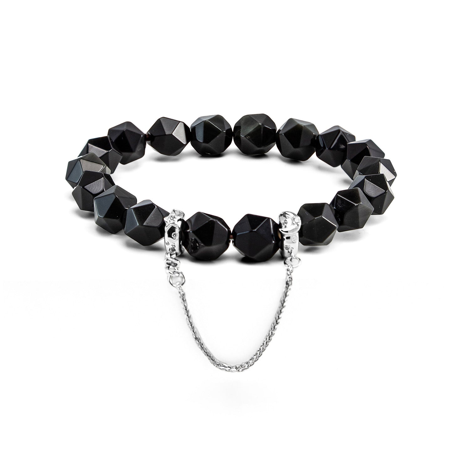 Starry Moon Obsidian Bracelet