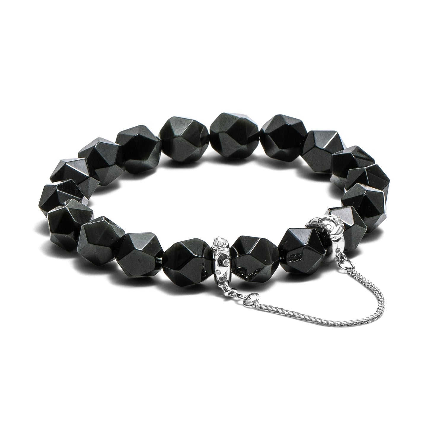 Starry Moon Obsidian Bracelet