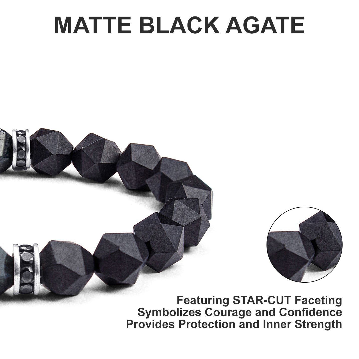 Loki Black Agate Wisdom Bracelet