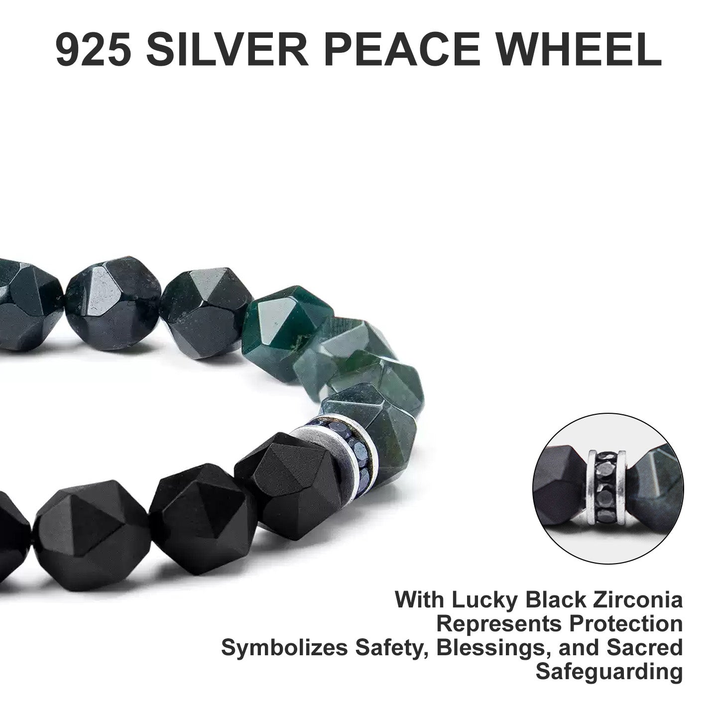 Loki Black Agate Wisdom Bracelet