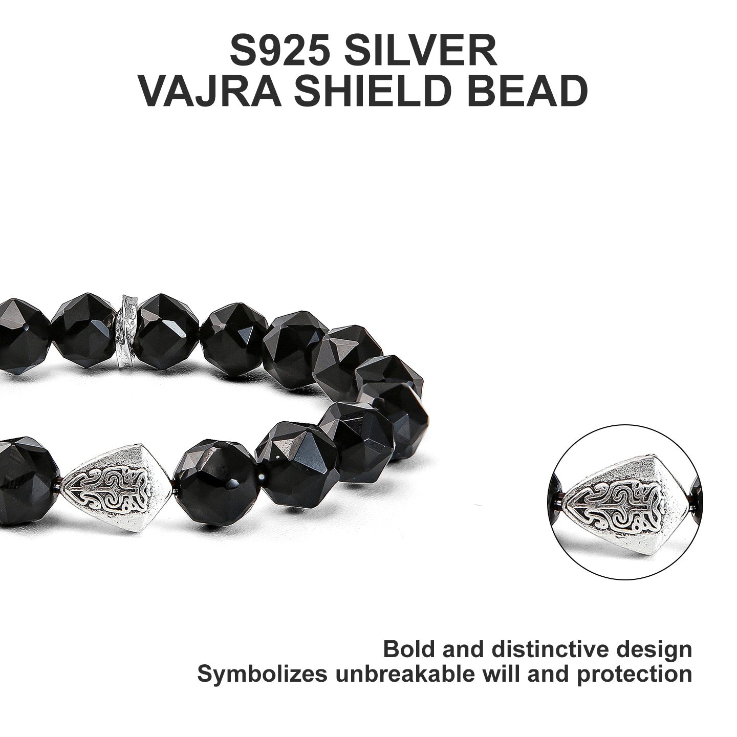Tibetan Protection – Vajra Shield Black Onyx Bracelet