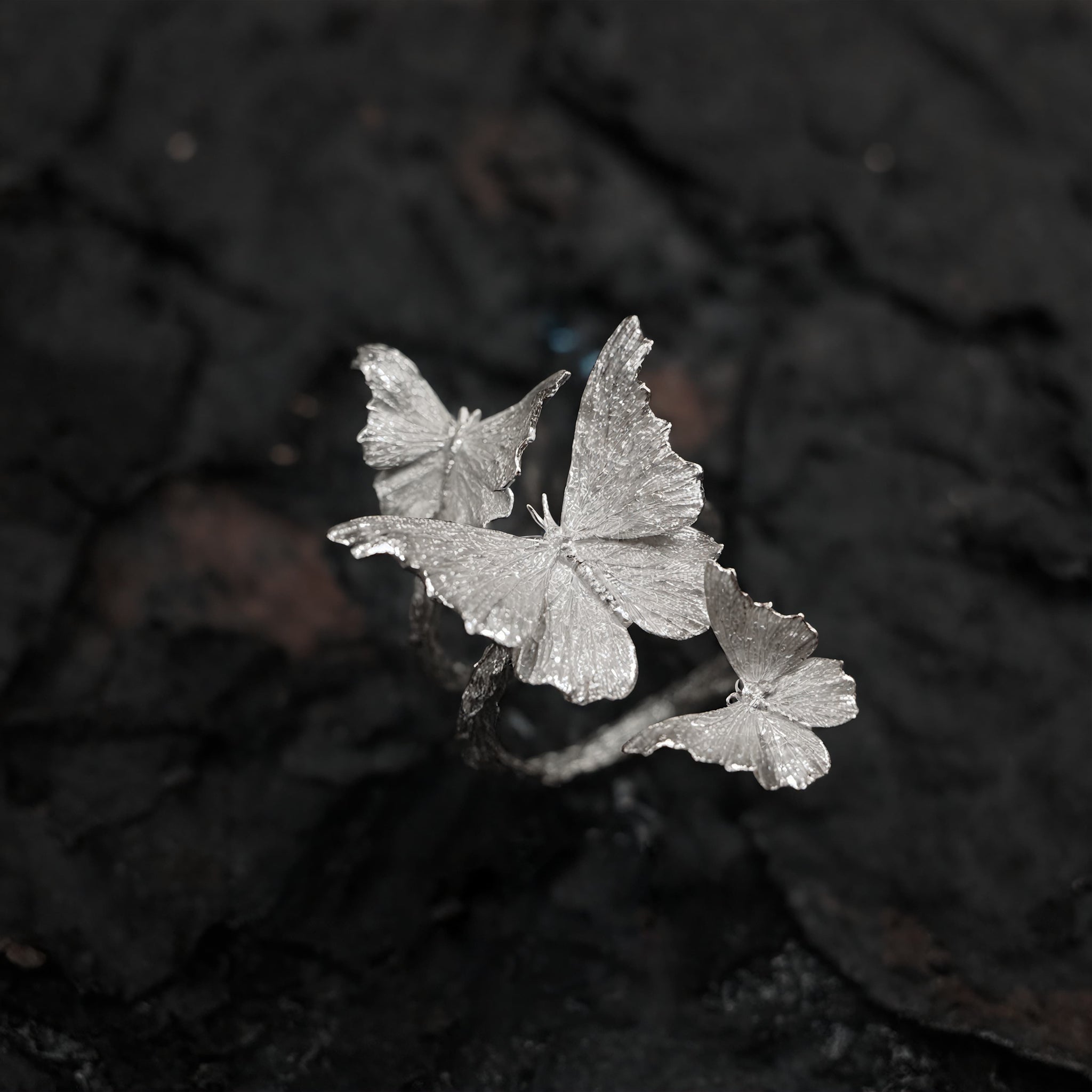 Fireflies-Butterfly Habitat Silver Ring