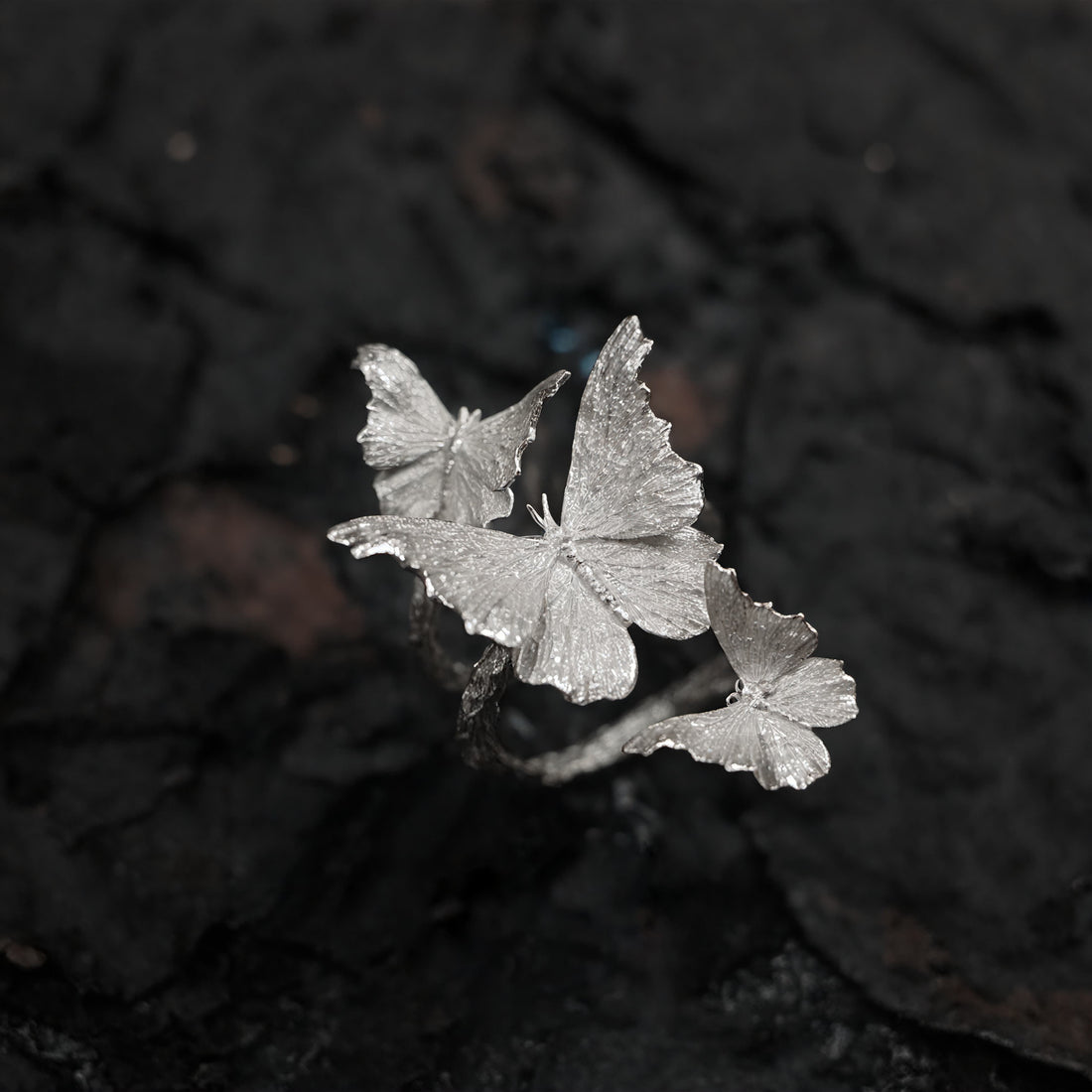 Fireflies-Butterfly Habitat Silver Ring