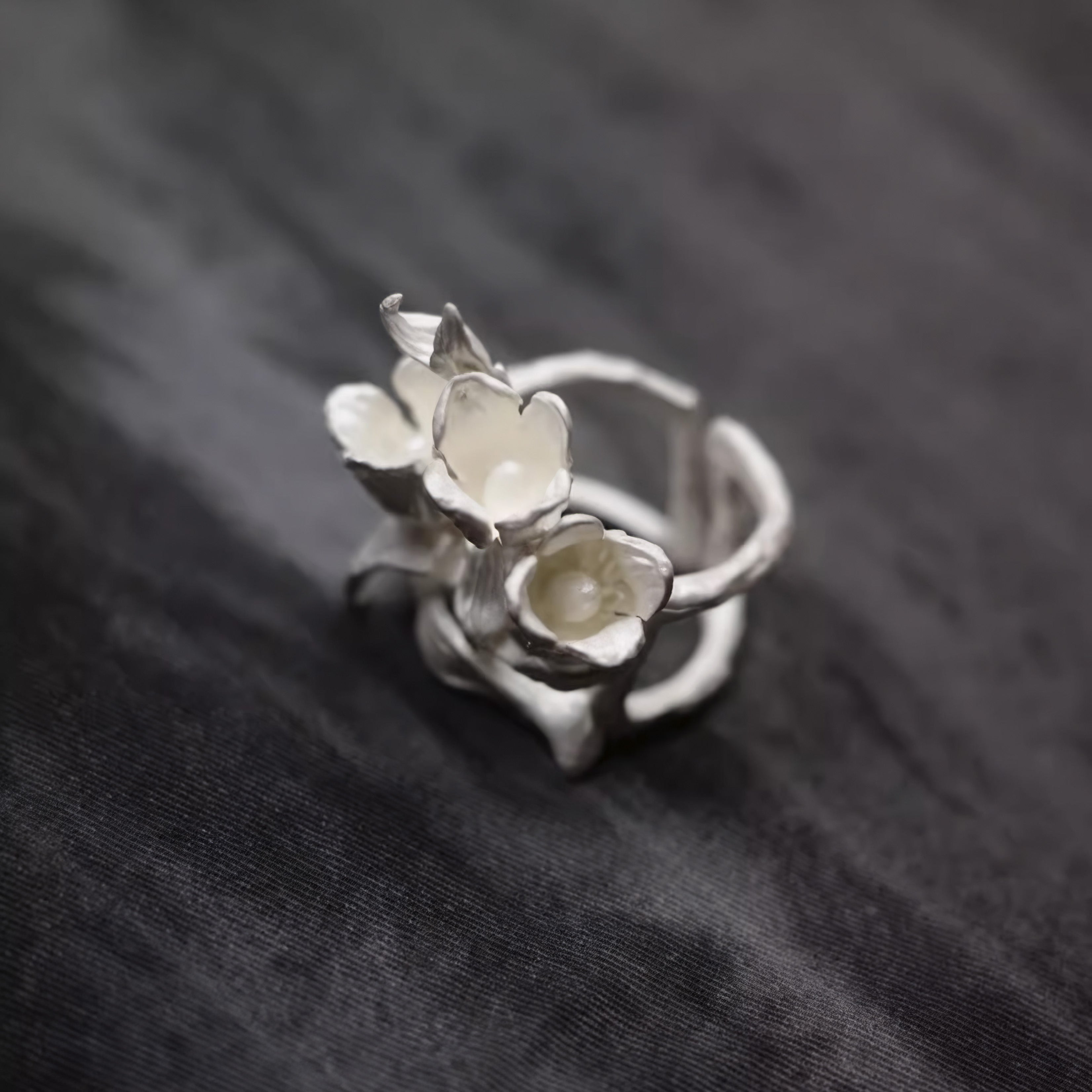 Fireflies-Fantasy Flower Silver Ring