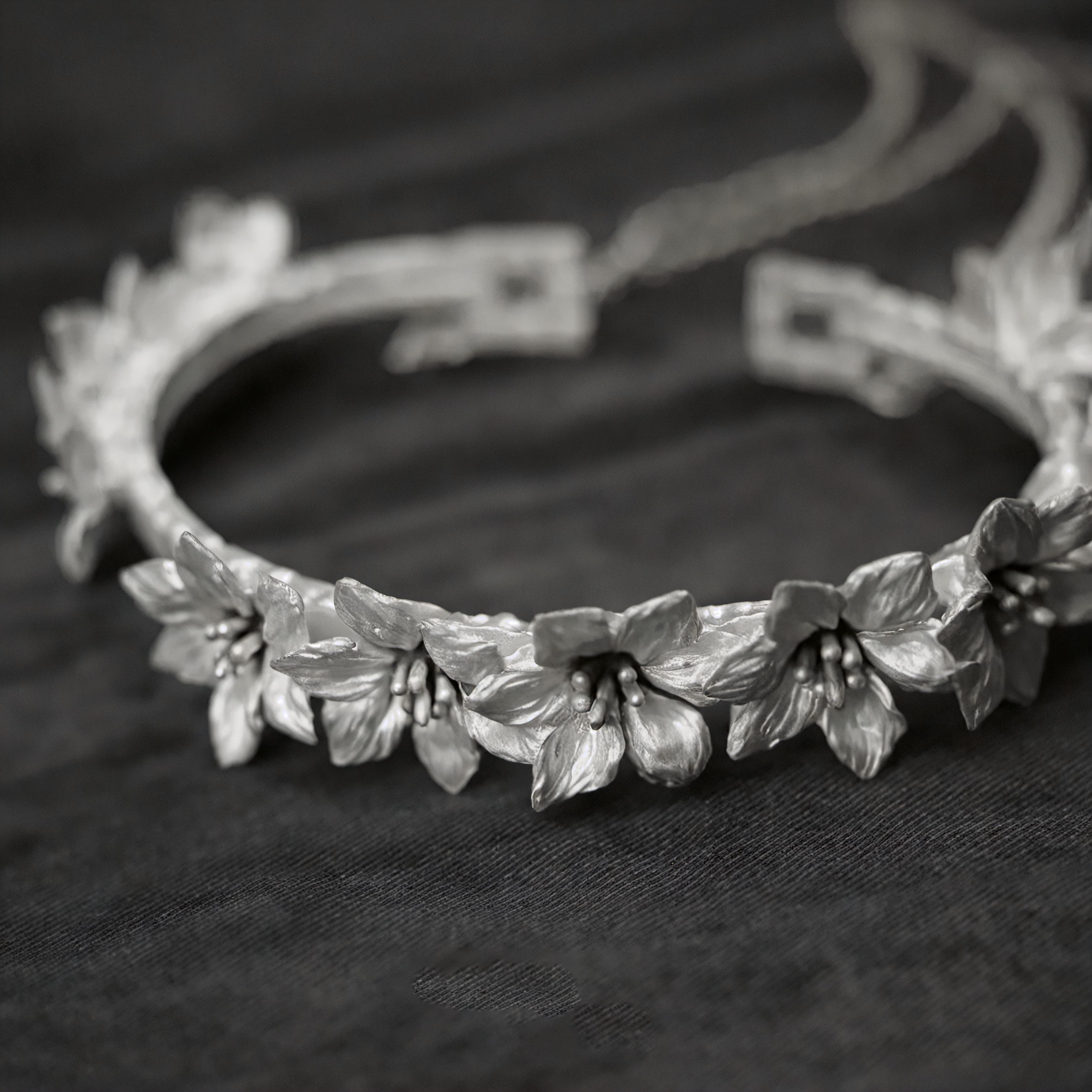 Fireflies-Spring Flowers Ⅰ Silver Floral Bracelet