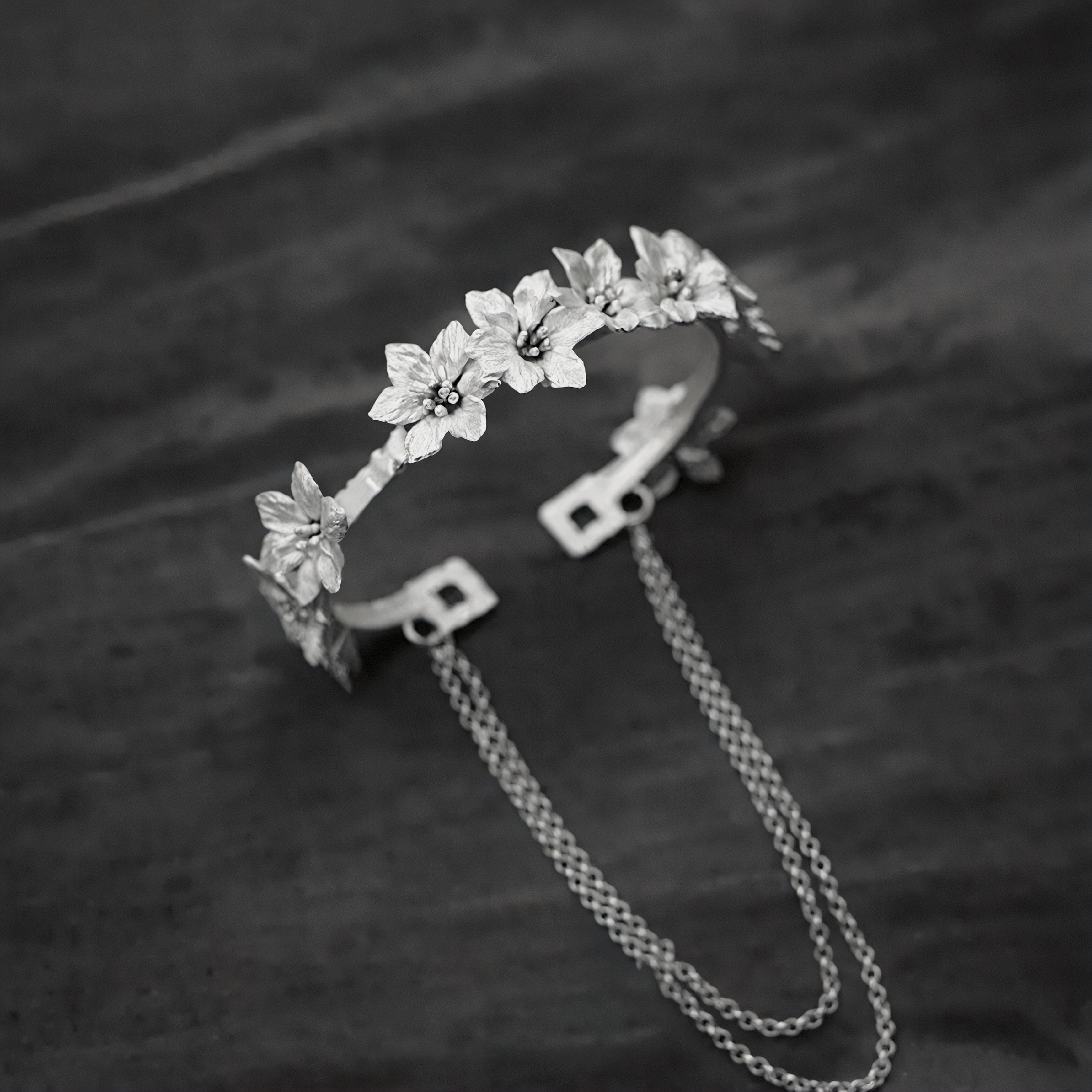 Fireflies-Spring Flowers Ⅰ Silver Floral Bracelet