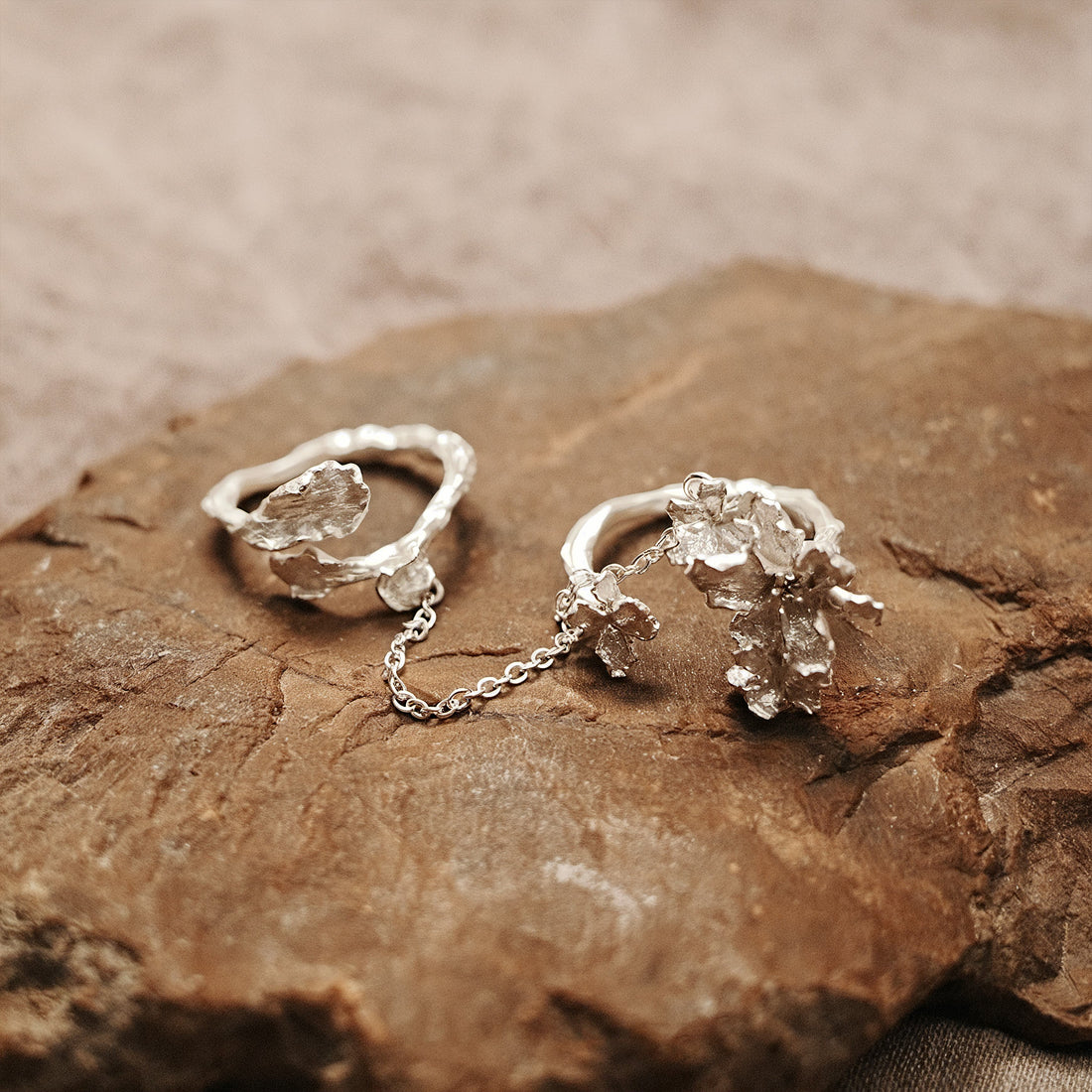 Fireflies-White Iris Ring Set