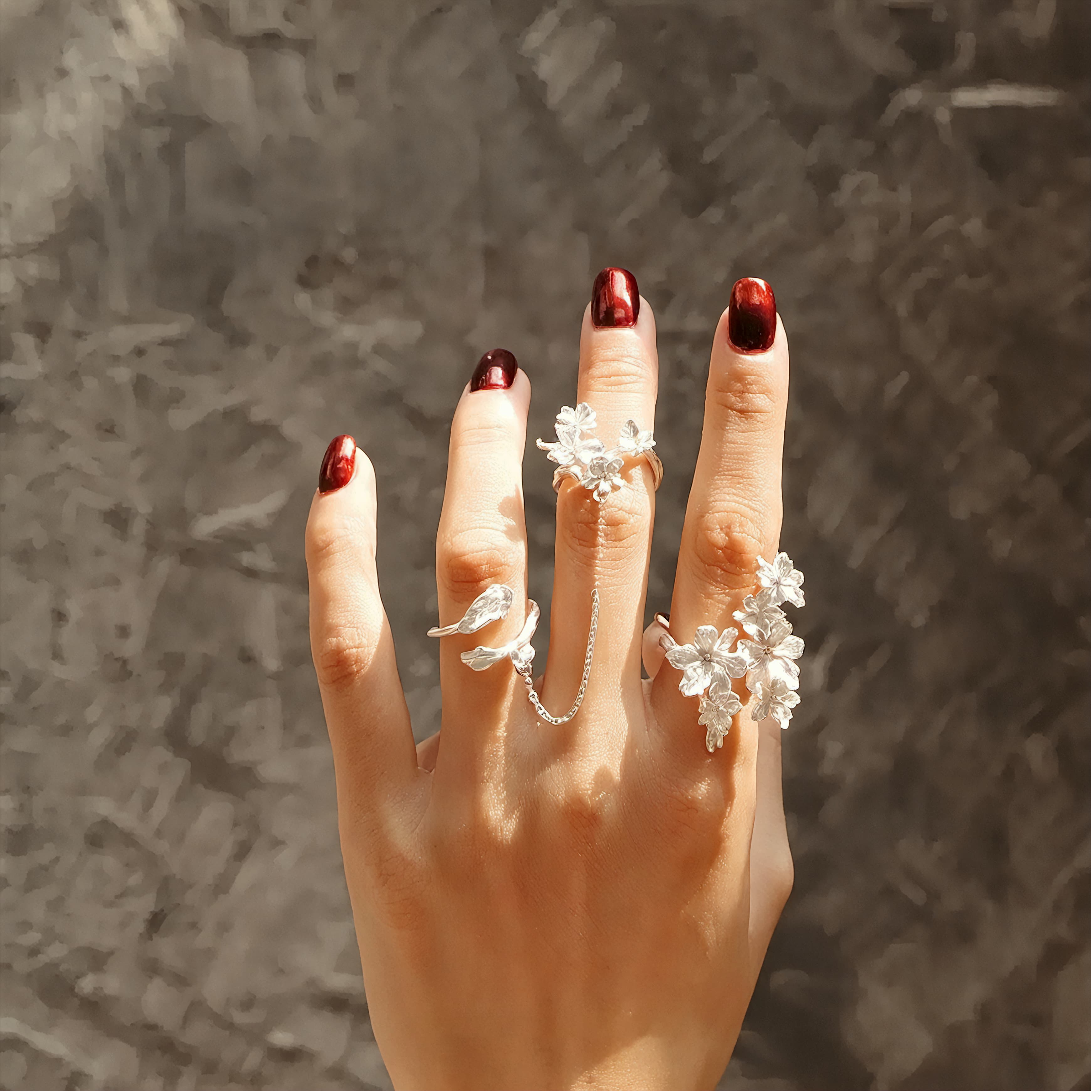 Fireflies-White Iris Ring Set
