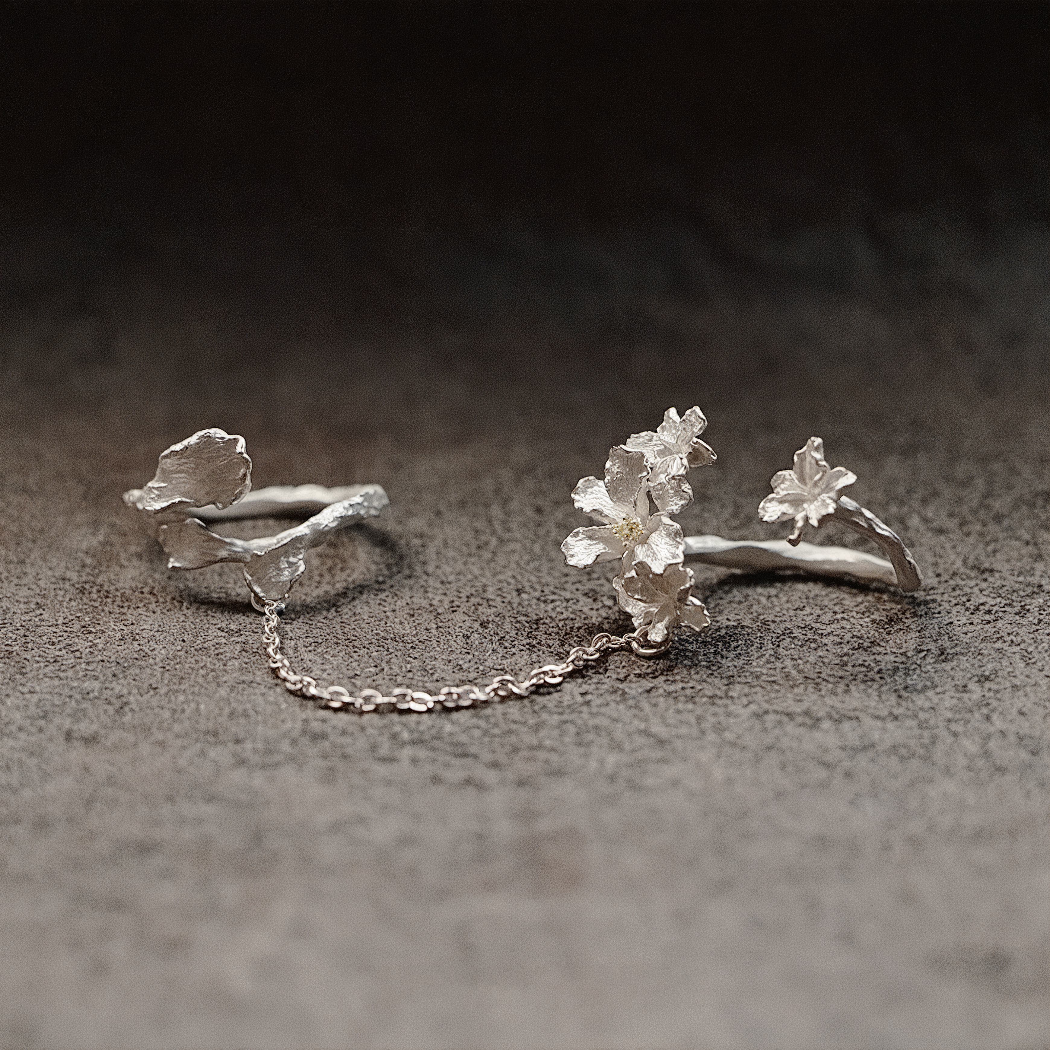 Fireflies-White Iris Ring Set
