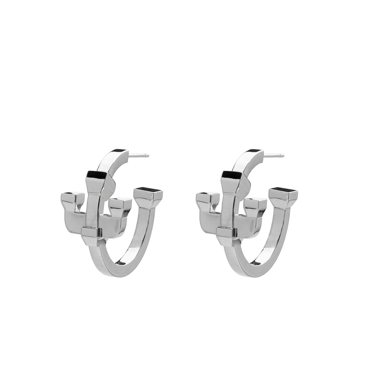 Mortise Link Hoop Earrings