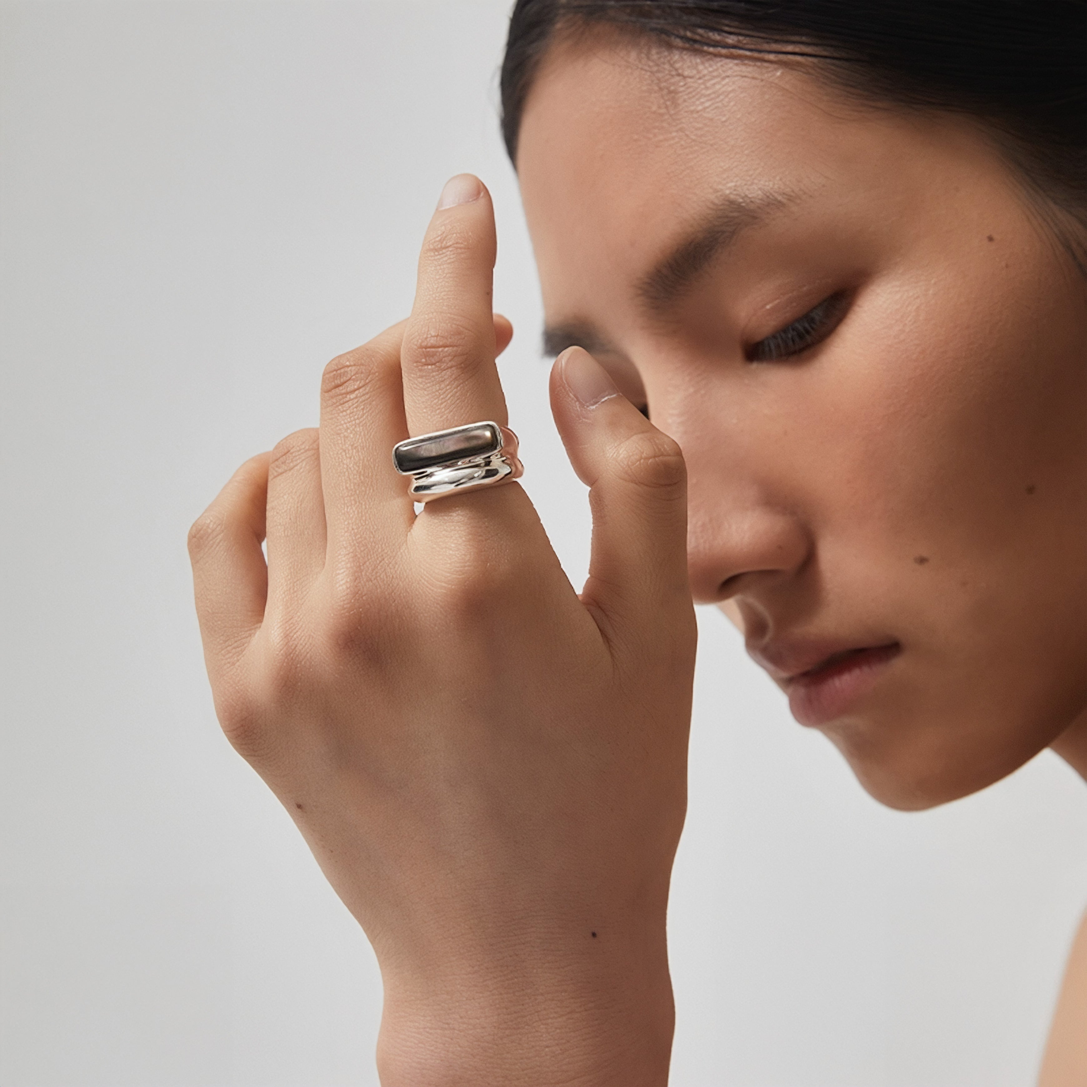 Pinctada Margaritifera Silver Ring