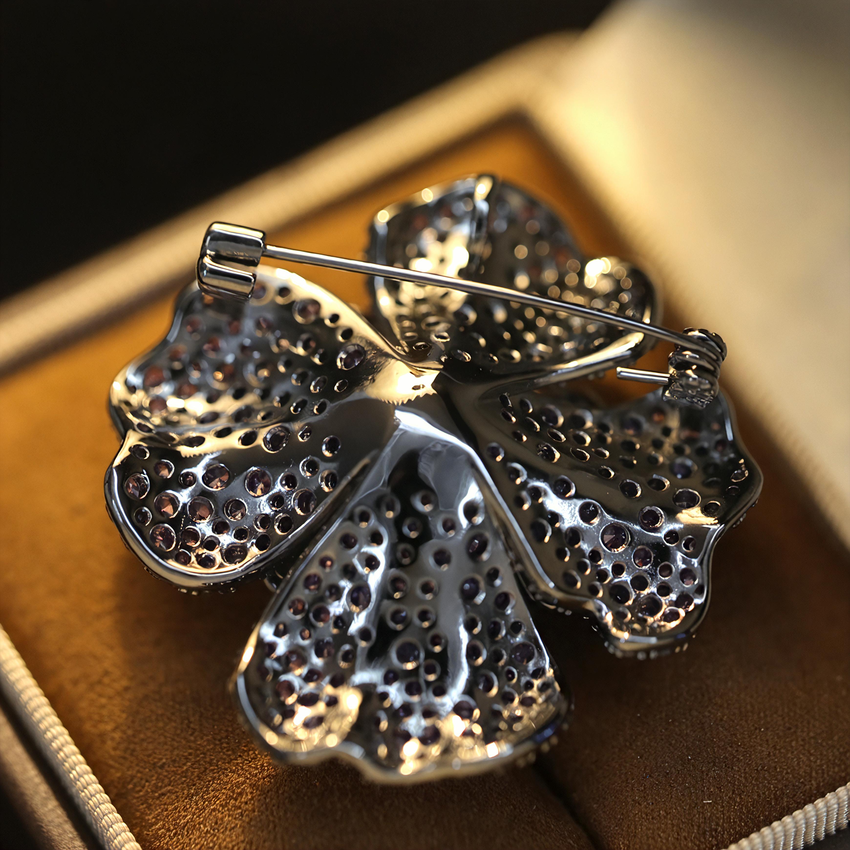 Purple Rose Light Brooch