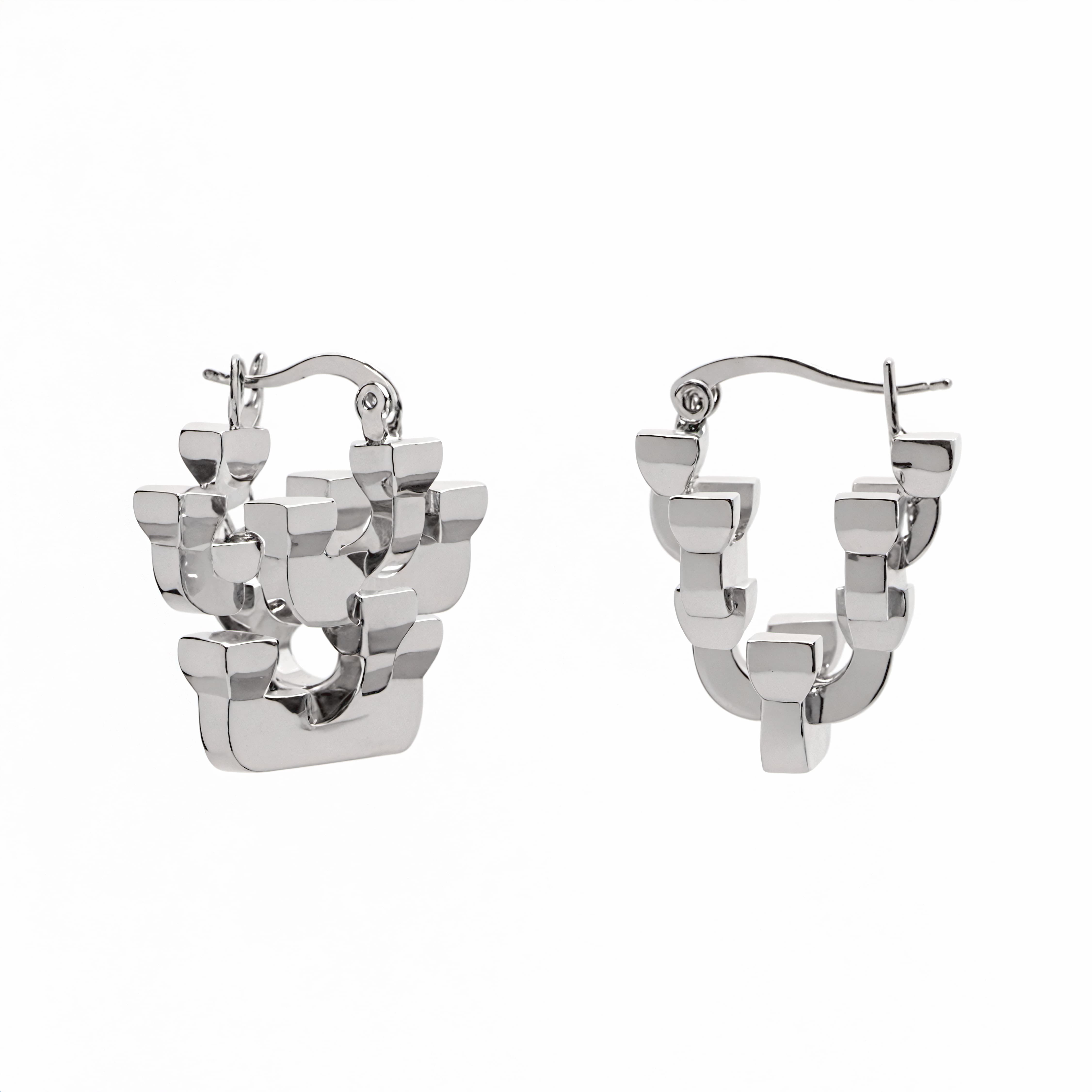 Stacked Mortise Earrings