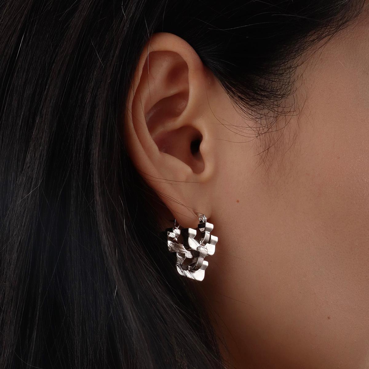 Stacked Mortise Earrings