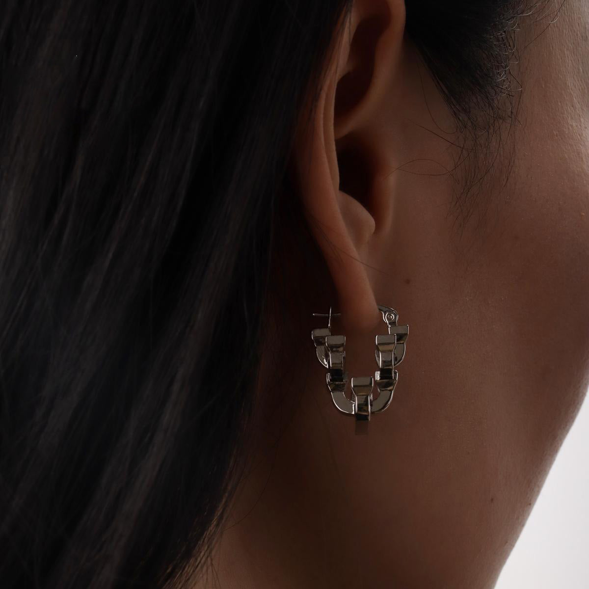 Stacked Mortise Earrings